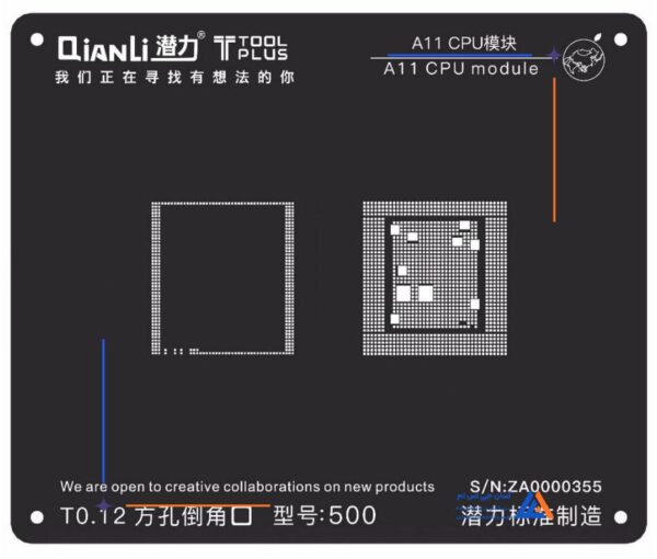 شابلون دو بعدی کیانلی QIANLI 2D A11 CPU مناسب پایه سازی گوشی موبایل آیفون - Image 3