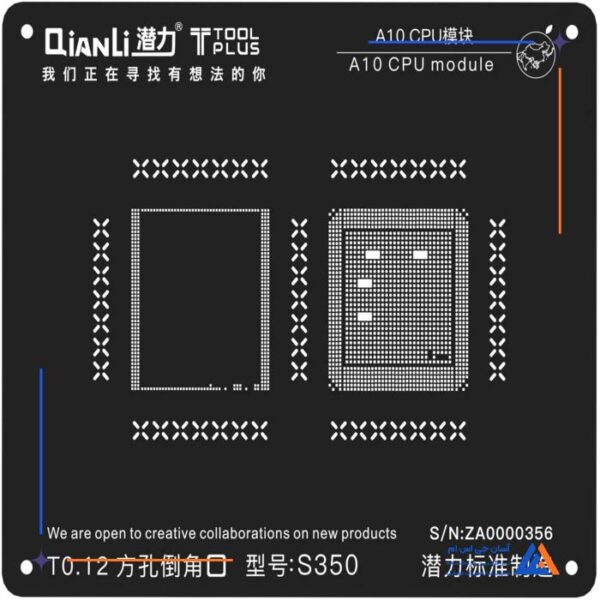شابلون دو بعدی کیانلی QIANLI 2D A10 plus CPU مناسب پایه سازی گوشی موبایل آیفون
