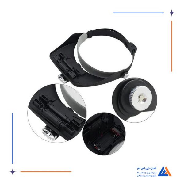 ذره بین لوپ هدبندی  4 لنز و چراغ LED - Image 3