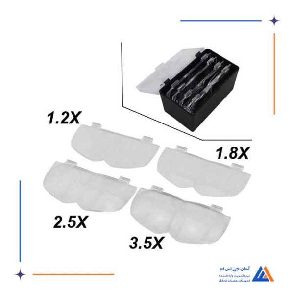 ذره بین لوپ هدبندی  4 لنز و چراغ LED - Image 4
