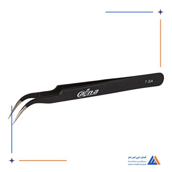 پنس سر کج AINA 7-SA ESD SAFE مناسب تعمیرات برد گوشی موبایل