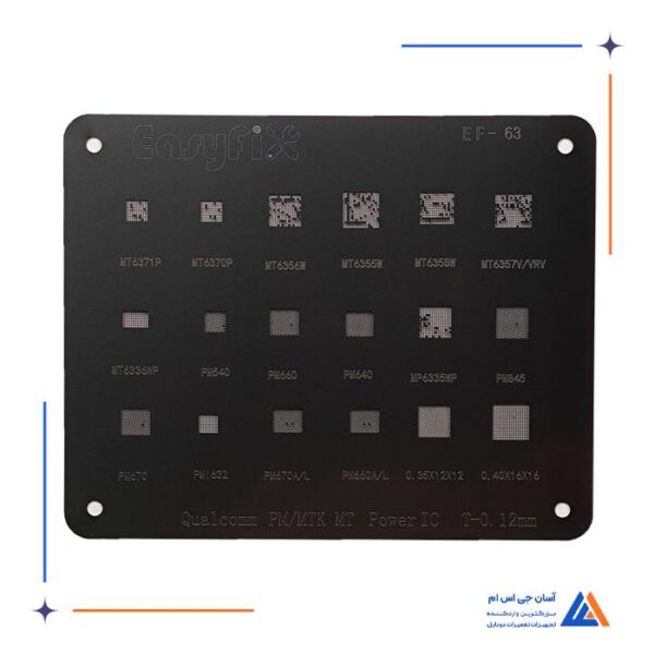 شابلون مشکی EasyFix iBlack EF-63 مناسب آی سی تغذیه برند کوالکام و مدیاتک
